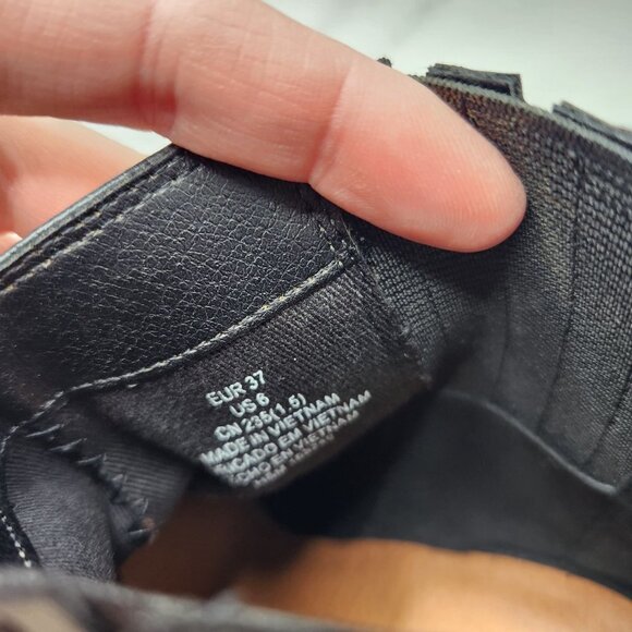 H&M Leather Pointed Toe Black Ankle Boots Booties Women's Size 37 (US 6) - Picture 9 of 11